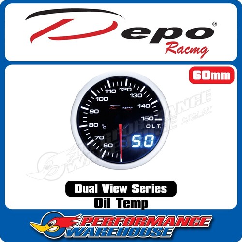 Depo Racing Oil Temp Stepper Motor Gauge 60mm Dual View, Race, Drift - 第 1/5 張圖片