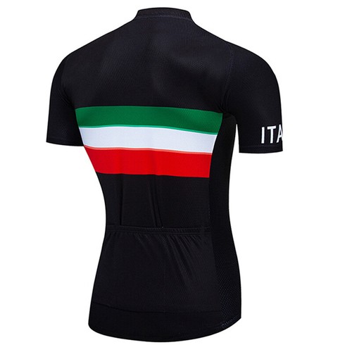 Black MTB Italian Cycling Jersey Black Strapped Bibs Sets Quick Dry Shirt - Picture 5 of 16