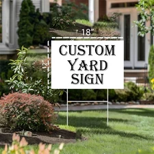 Custom 18"x12" Yard Signs  Personalized Blank Corrugated Lawn Sign Medium Size