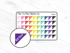 1635-9~~Bill Due Corner Planner Stickers.