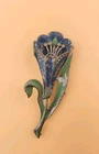 Antique Art Nouvea Flower Brooch Costume Jewelry