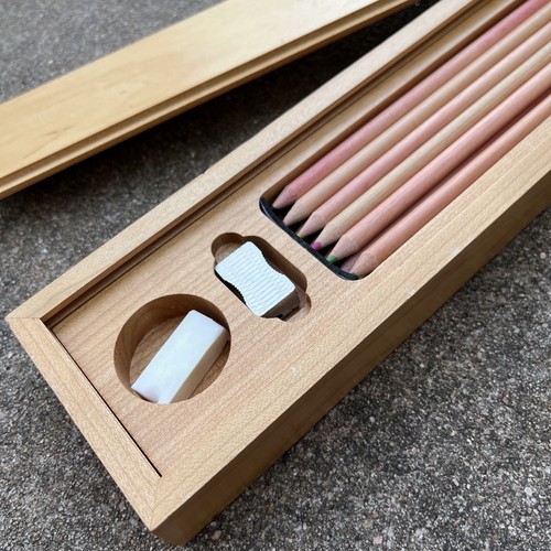 Starbucks Wooden Colored Pencil Holder Case/Kit w/ Pencils - Picture 2 of 7