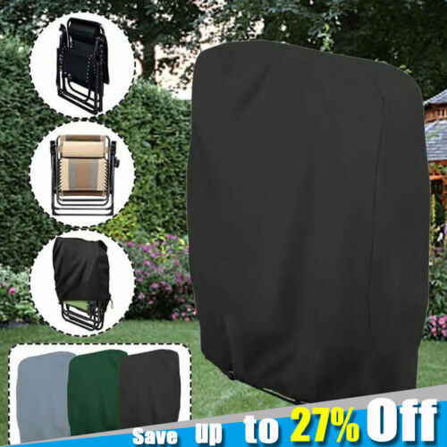 Outdoor Folding Reclining Chair Cover Rattan Garden Sun Lounger Waterproof Cover - Picture 1 of 12