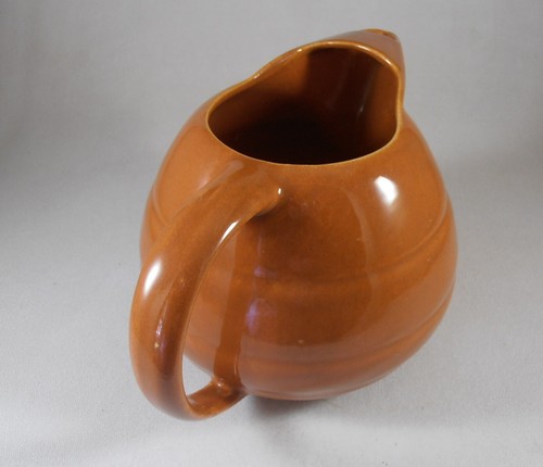 Brocca vintage Bauer Pottery arancione bruciato con ghiaccio labbra latte succo acqua - Foto 4 di 6