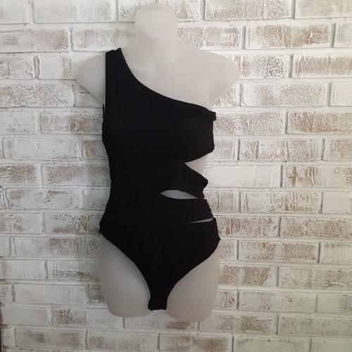 Fashion Nova NWT sz L The Right One Bodysuit Black Edgy - 第 1/5 張圖片