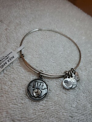 Alex and Ani Claddagh Charm Bangle Bracelet Rafaelian Silver - Main Image