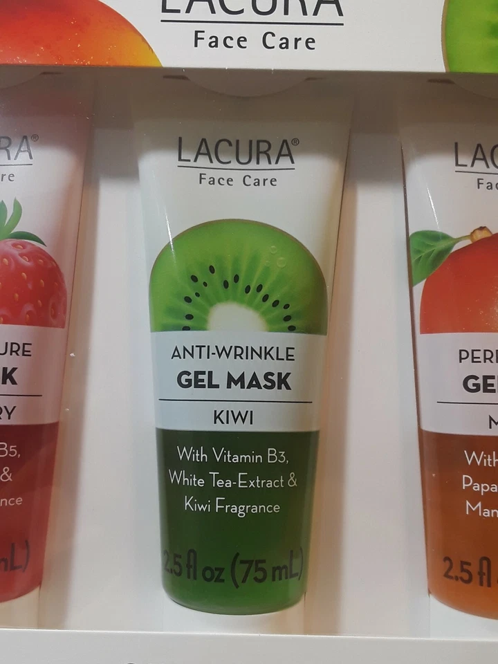 Lacura Face Care, Gel Mask (Strawberry, Kiwi, & Mango)3 tubes 2.5fl oz(75ml)each - image 3 of 4