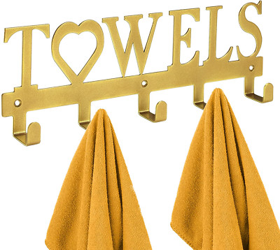Metal Towel Holder Towel Rack, Wall Mount Towel Hanger Hooks for Bathroom Kitch