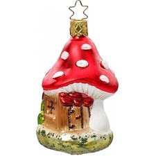 Inge Glas Shroom Haus Mushroom House German Glass Christmas Ornament FREE BOX
