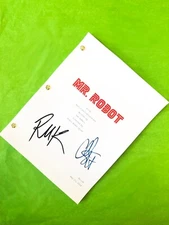 Mr. Robot Tv Show Script 63 Pages, Christian Slater and Rami Malek Autographs