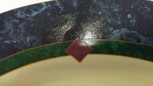 Amalfi Classic Dinner Plate Pfaltzgraff 10 5/8" Navy Burgandy Dk Green 1996-2005 - Picture 3 of 7