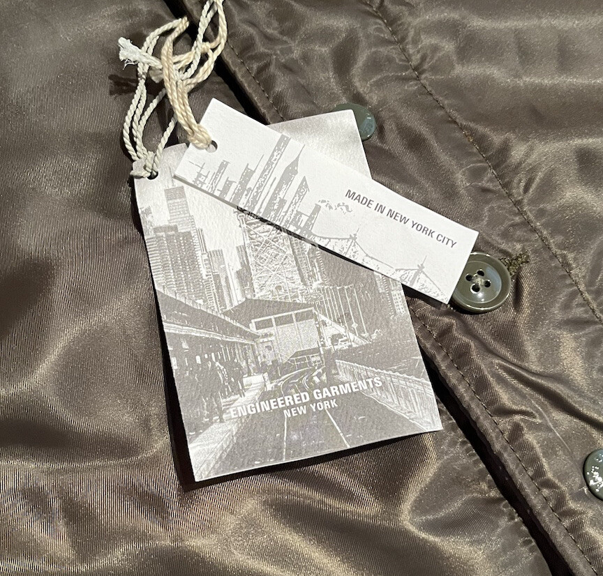 NEW MEN'S XS ENGINEERED GARMENTS LINER JACKET IN POLYESTER NEW MEN'S XS ENGINEERED GARMENTS LINER JACKET IN POLYESTER