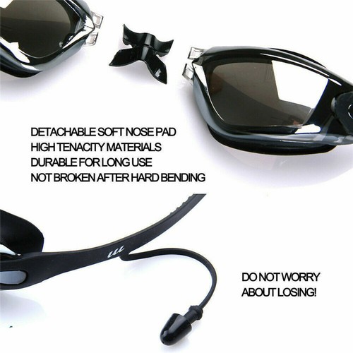 Goggles Swim Swimming UV Protection Glasses Anti-Fog + Ear Plug Adult No Leaking - Picture 9 of 29