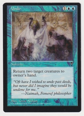 Miscut Undo MP Visions 1996 WOTC MTG Magic Vintage Blue Artist Terese Nielsen!