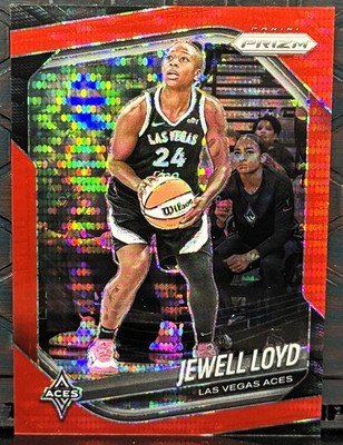 2025 Panini Prizm WNBA #57 Jewell Loyd Red Pulsar #011/299 - Las Vegas Aces