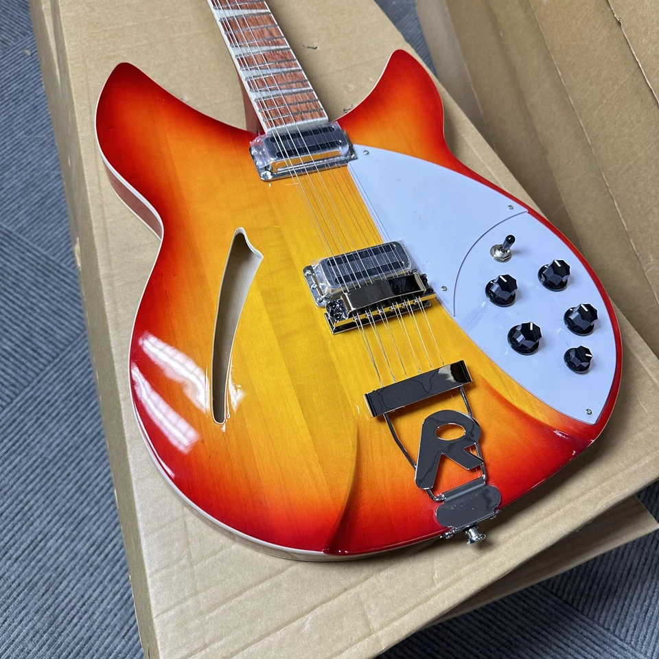 US spot 360 ElectricGuitarTremolos System Bridge Cherry Sunburst Color12 Strings - Image 4 of 4