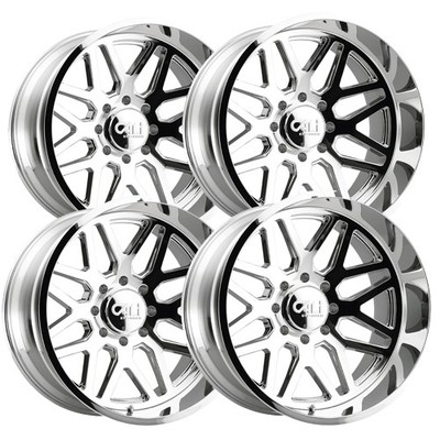 (Set-4) Cali Off-Road 9115 Invader 20x10 6x135 -25mm Chrome Wheels Rims 20'' Inch
