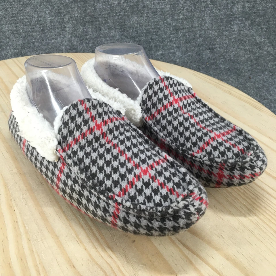 Zapatillas Pottery Barn para mujer M Randall mocasín a cuadros sin cordones multi piel sintética Foto 3 de 4