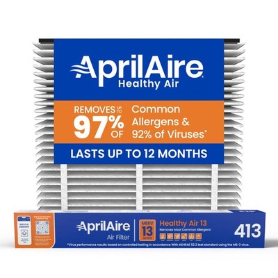 AprilAire 413 Replacement Filter for Whole 25'' x 4'' x 16'', White