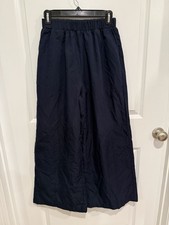 Cider Womens Pants Navy Blue Size Small Knit Wide Leg High Rise Elastic Waist