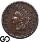 1900 Indian Head Cent Penny, AU