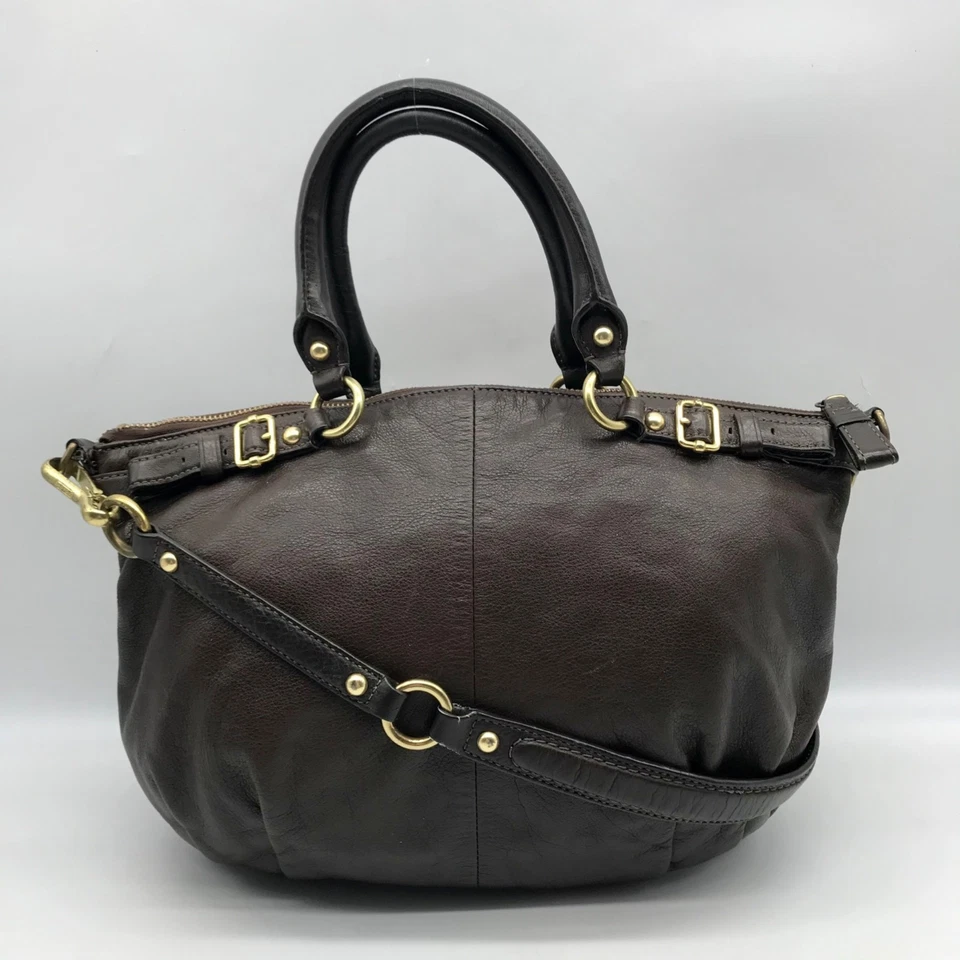 Coach Dark Brown Leather Madison Convertible Satchel Bag 18609 - Image 2 of 4