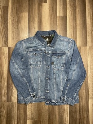 G-Star Raw Men's Faded Santorini Blue Arc 3D Burten Stretch  Denim Jacket Sz XL
