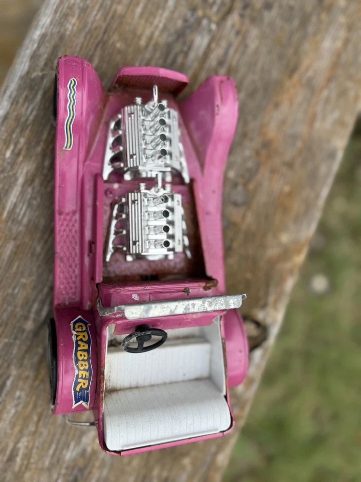 Vintage 1970 Pressed Steel Hot Pink Nylint Ford Model T Grabber Hot Rod USA - Image 2 of 4