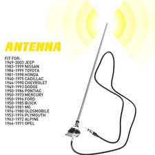 3 Section Retractable Stainless Steel Amfm Radio Antenna Round Base Universal