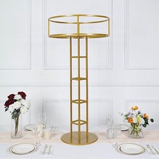 46" GOLD Metal Round Top FLOWER STAND Pedestal Centerpiece Party Decorations