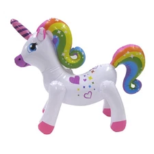 Inflatable Rainbow Unicorn Swim Pool Water Float Party Toy Blow Animal Floaties