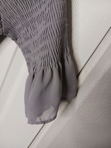 Jessakae Women's Large Gray Ruffle Smocked Top Fairy Country Core Midi Dress Sle - Picture 4 of 11