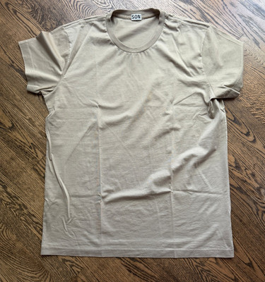 Son of a Tailor Stone Beige/Light Taupe Custom T-Shirt Large Supima Cotton