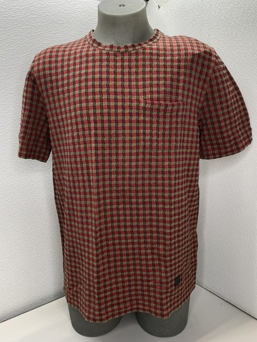 Louis Vuitton Mens T-Shirt Red Size XXL Monogram Pattern Short Sleeve *PREOWNED*