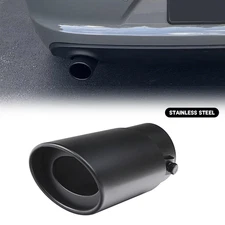 Matte Black Stainless Steel Rear Exhaust Pipe Tail Tip Muffler Round Accessories