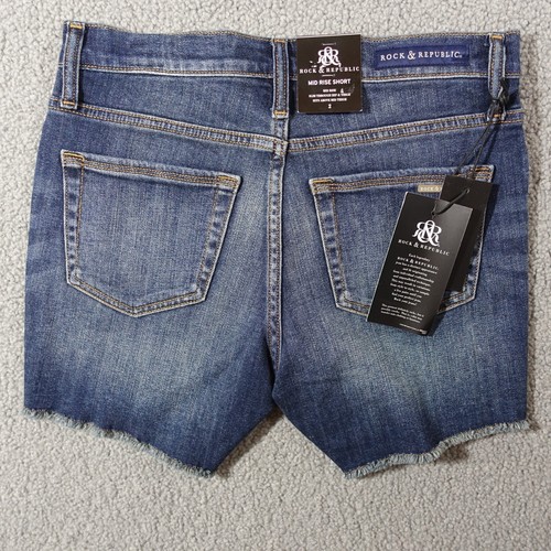 Rock and Republic Hula Jeans Shorts Women Size 2 Midrise Stretch Frayed NWT - Picture 7 of 10