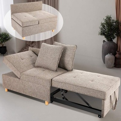 4-in-1 Convertible Sofa Bed Sleeper Chair w/5 Adjustable Backrest for Bedroom US