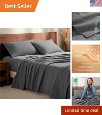 Flannel Sheet Set 100 Cotton, Velvety Soft Heavyweight - Double Brushed Flan...