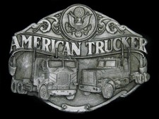 TC07136 VINTAGE 1986  AMERICAN TRUCKER  COMMEMORATIVE BELT BUCKLE