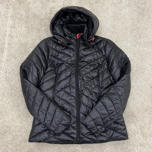 Tek Gear Warm Tek Hooded Quilted Puffer Jacket Coat Black Women’s Size Large - Picture 3 of 22