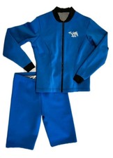 H2O Wear Women Wetsuit Long Sleeve Jacket And Shorts Neoprene Blue Size Large
