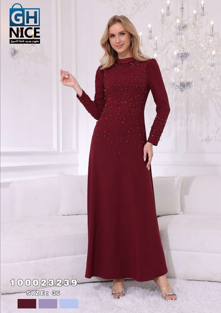 100023239 Women's Color Long Dress
