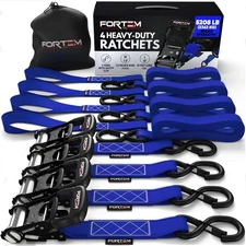 Ratchet Tie Down Straps, 5208lb Break Strength, 4 Pack 10ft x 1.5in Heavy Dut...