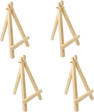 4 PCS Mini Wood Easel Small Tabletop Display for Painting Art Pine 