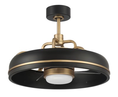 Flat Black Satin Brass 20''Ceiling Fan from the Taylor Collection