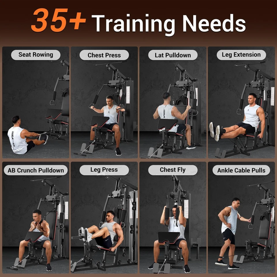 Equipo de gimnasio en casa multifuncional estación de entrenamiento de cuerpo completo con sistema de poleas Foto 3 de 4