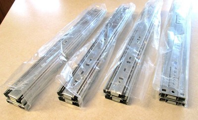 4 Pairs of Promark Drawer Slides Ball Bearing 14'' closed, 27.5'' extended, 100lb