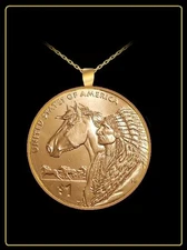 GeetarGizmos INDIAN CHIEF Coin Necklace - authentic 2012 Sacagawea Dollar