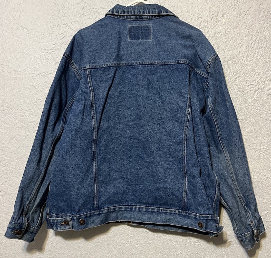Vintage Route 66 Men's Denim Trucker Jean Jacket Blue Size