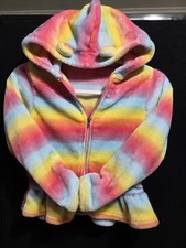 Penelope Mack Girl's Fleece Zop Up Jacket. Ruffle Hem Sz 6X